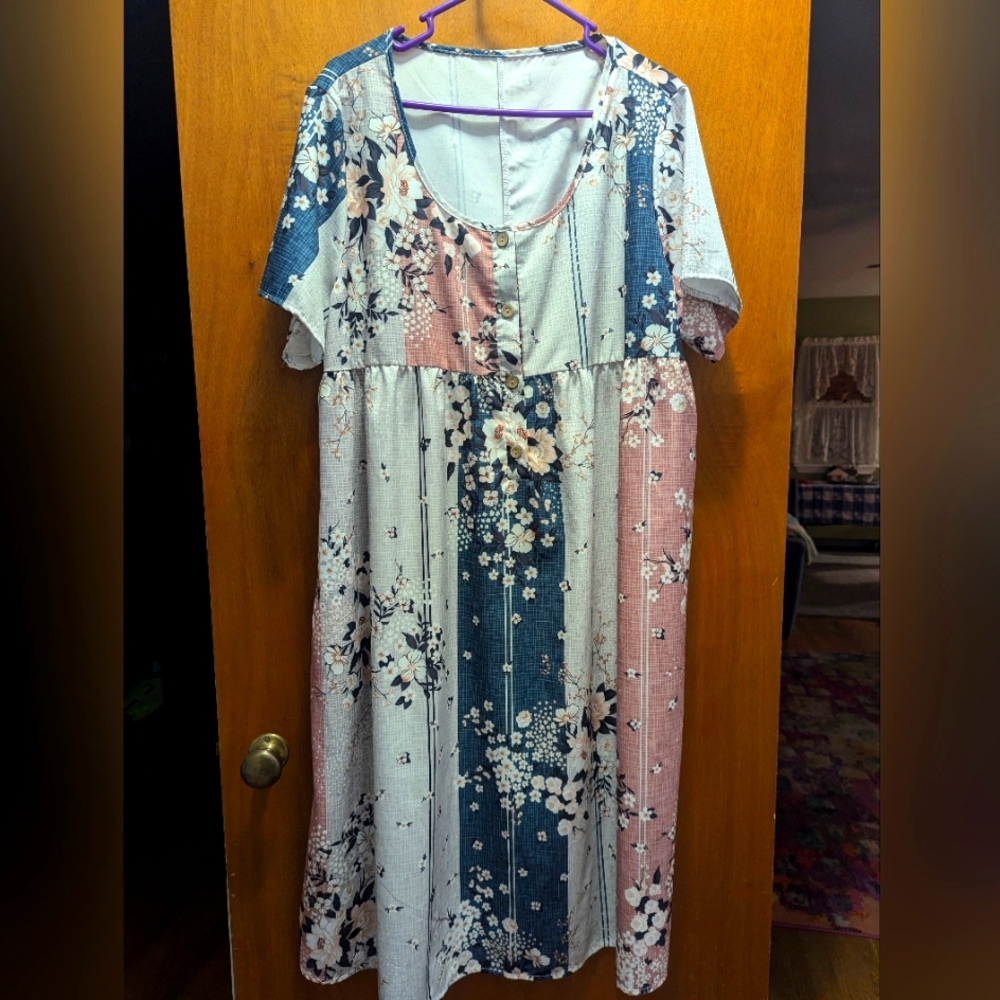 Summer short sleeve midi dress